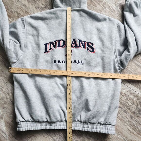 Puma Mens Vintage Cleveland Indians Reversible Jacket Y2k Wahoo Logo Blue Gray - Picture 15 of 16